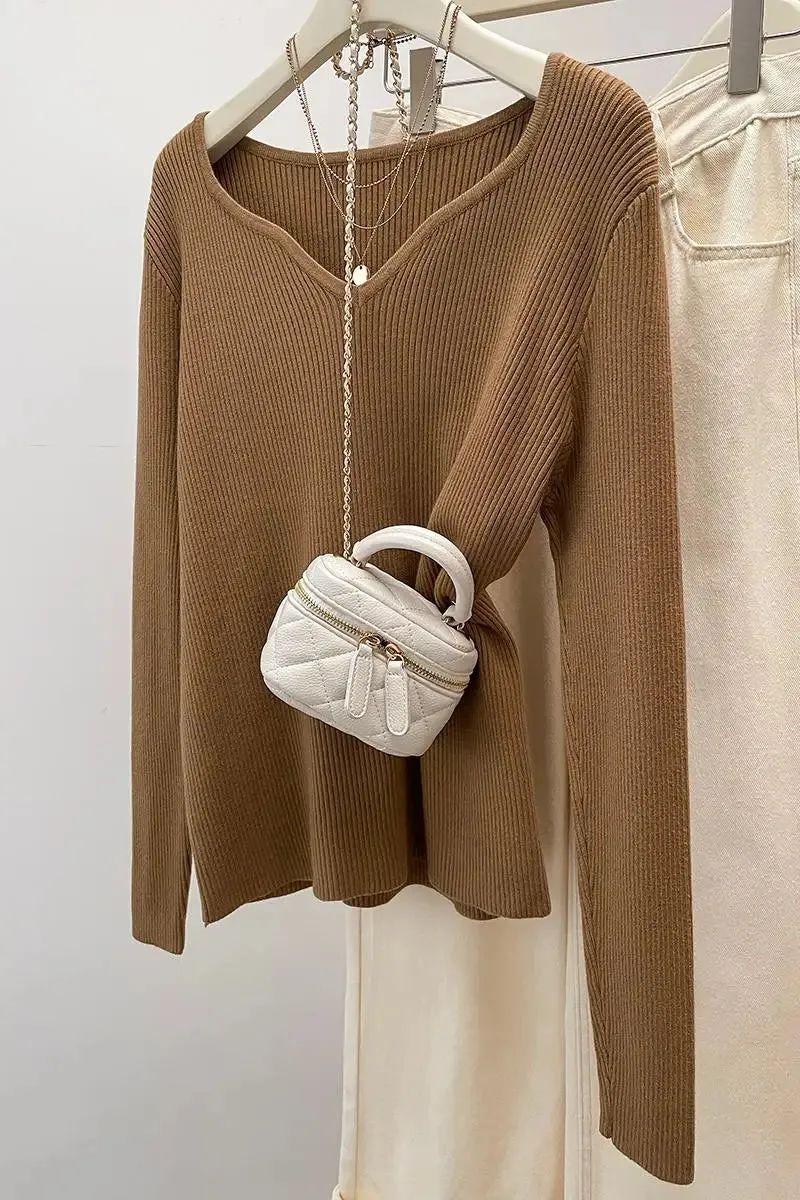 Plus Size Pullover Knitted Warm Sweater Top