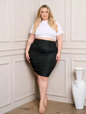 PLUS SIZE SHIMMER MINI SKIRT