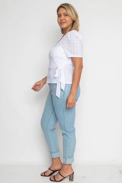Plus Size Short Sleeve  Top (JT13947)