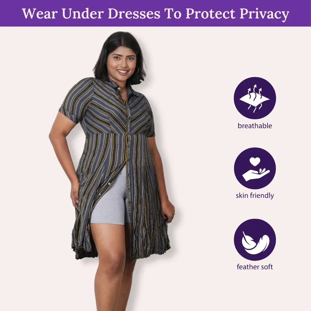 Plus Size Undershorts | High Waist | Full Coverage | Thigh Length | Chafe Free & Itch Free | Pack Of 3