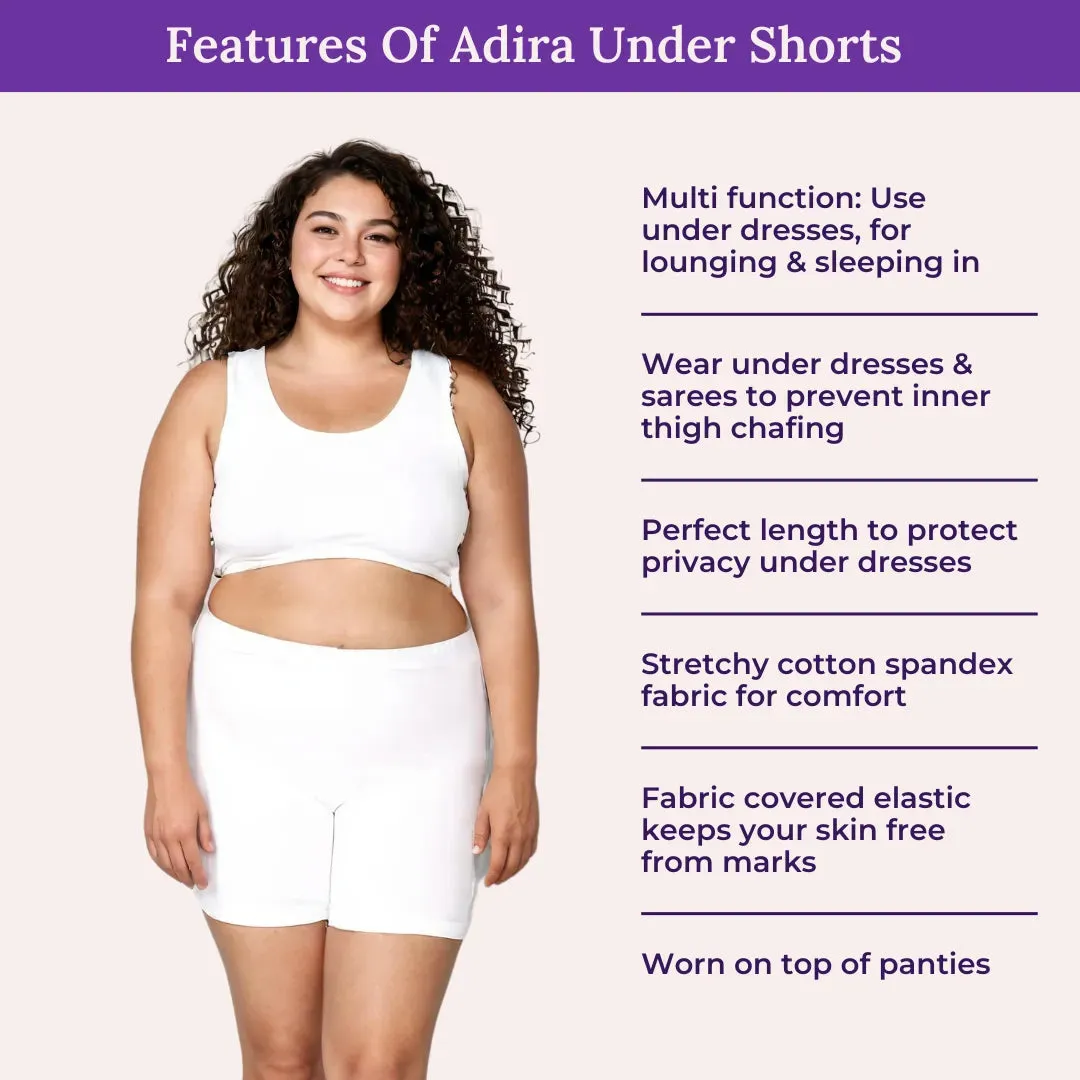 Plus Size Undershorts | High Waist | Full Coverage | Thigh Length | Chafe Free & Itch Free | Pack Of 3