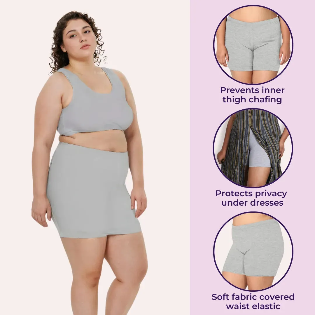 Plus Size Undershorts | High Waist | Full Coverage | Thigh Length | Chafe Free & Itch Free | Pack Of 4