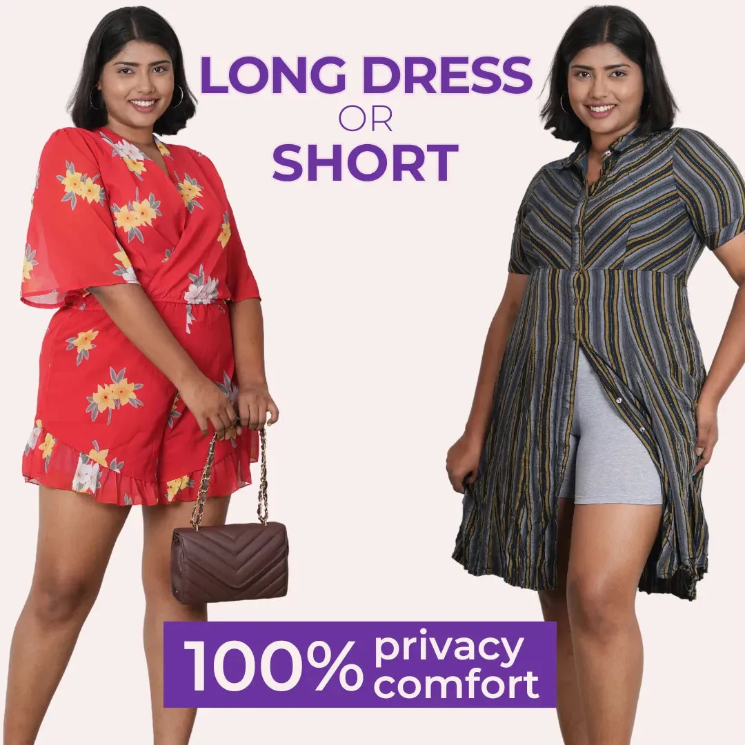 Plus Size Undershorts | High Waist | Full Coverage | Thigh Length | Chafe Free & Itch Free | Pack Of 4
