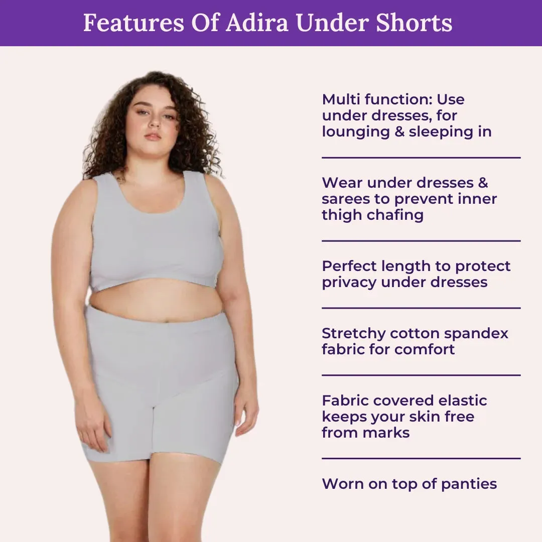 Plus Size Undershorts | High Waist | Full Coverage | Thigh Length | Chafe Free & Itch Free | Pack Of 4