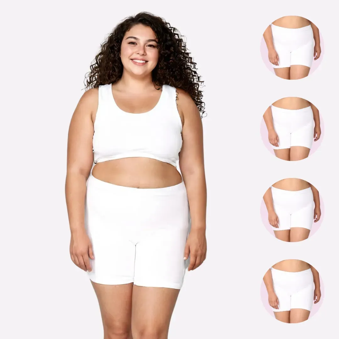 Plus Size Undershorts | High Waist | Full Coverage | Thigh Length | Chafe Free & Itch Free | Pack Of 4