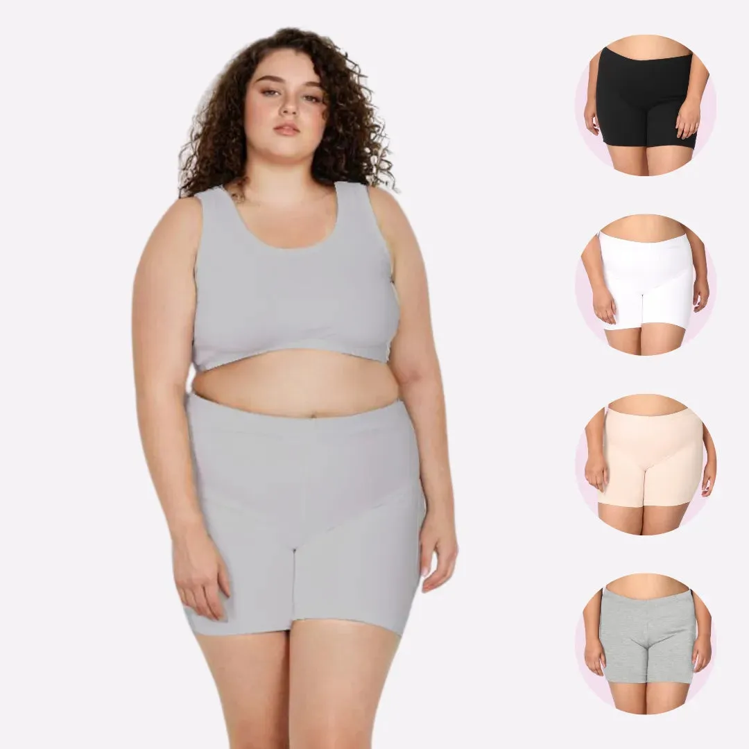 Plus Size Undershorts | High Waist | Full Coverage | Thigh Length | Chafe Free & Itch Free | Pack Of 4