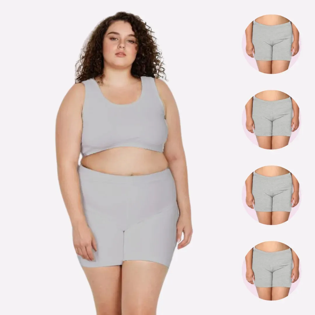 Plus Size Undershorts | High Waist | Full Coverage | Thigh Length | Chafe Free & Itch Free | Pack Of 4