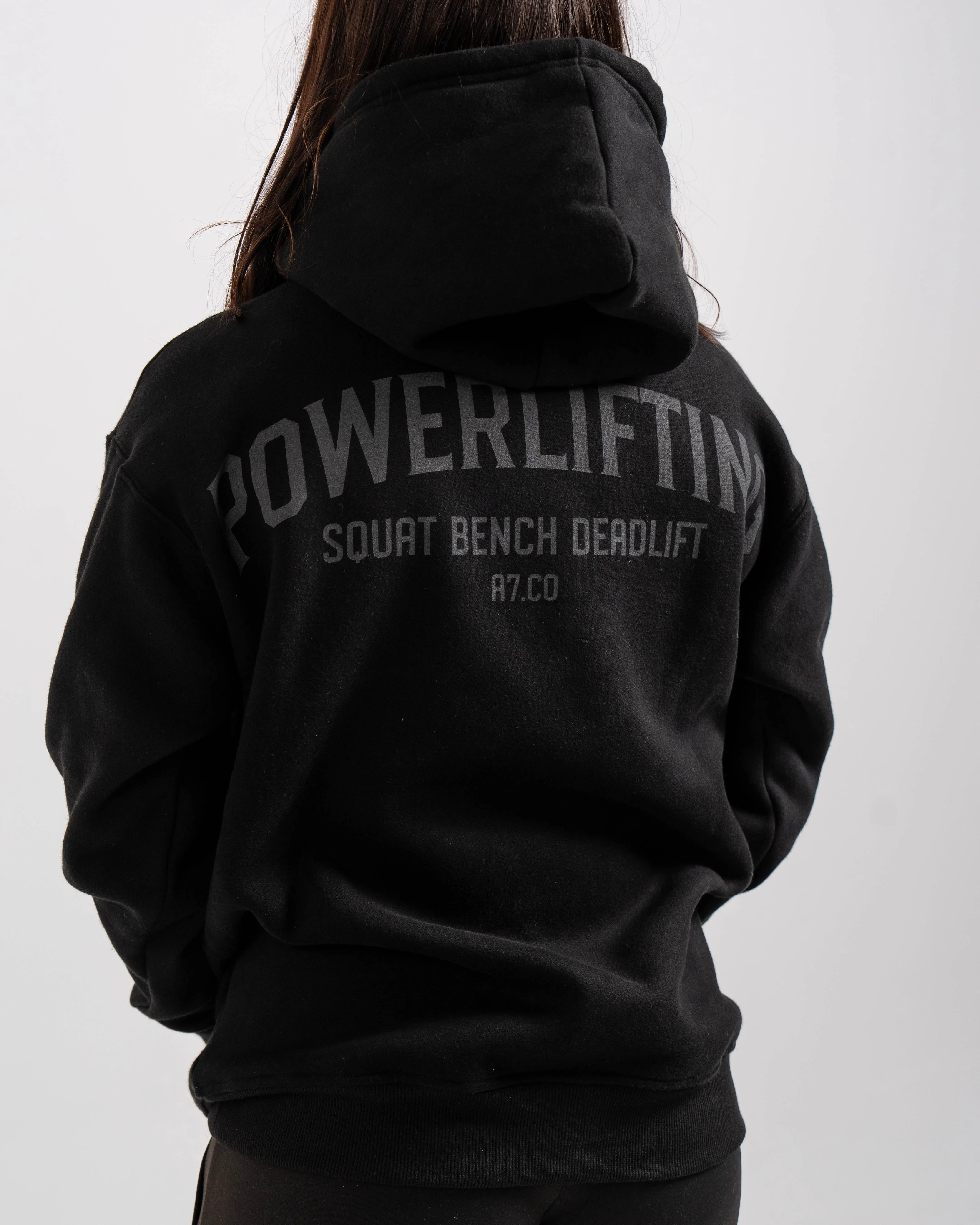 Powerlifting Unisex Non Bar Grip Hoodie - Shadow Stone Black