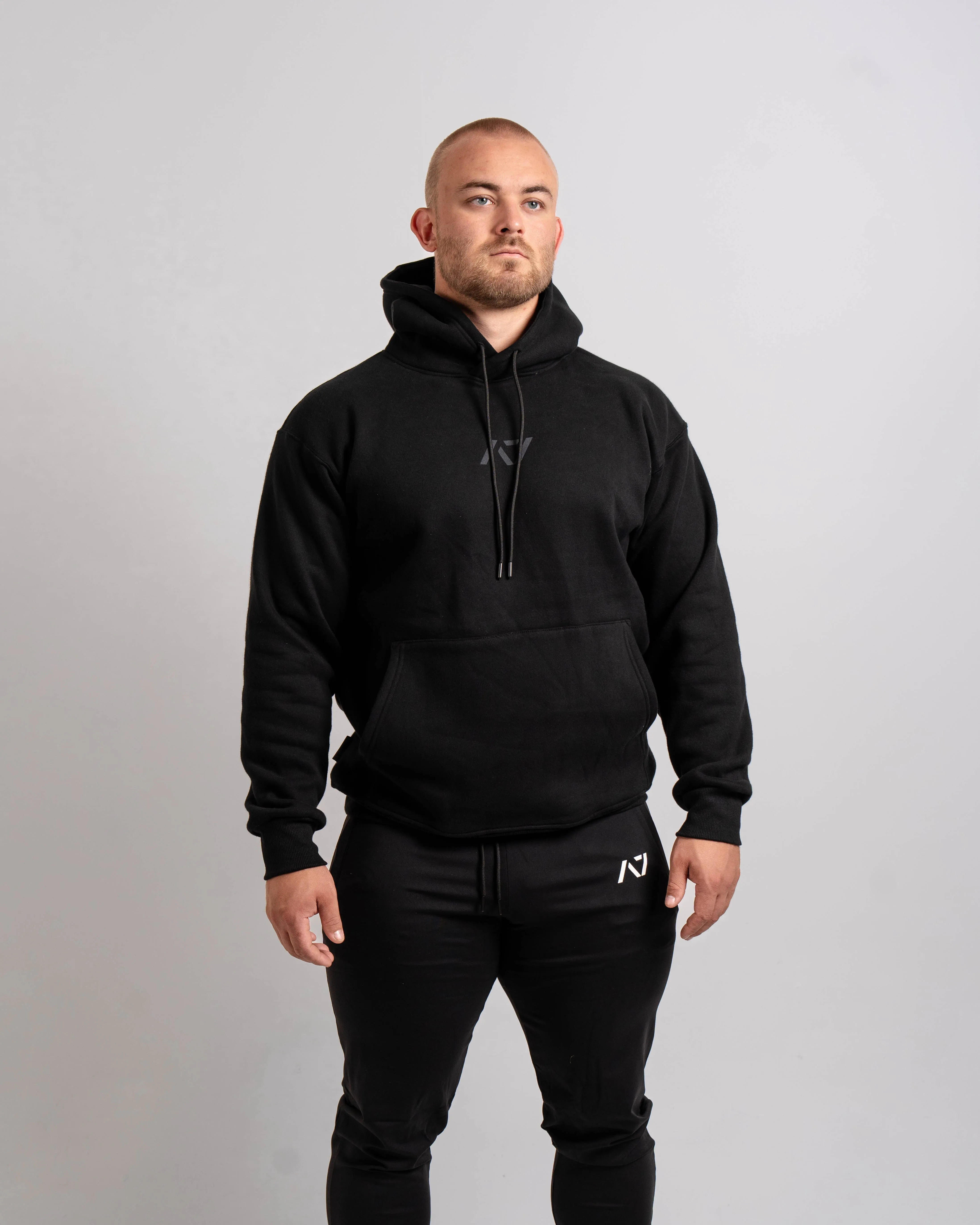 Powerlifting Unisex Non Bar Grip Hoodie - Shadow Stone Black