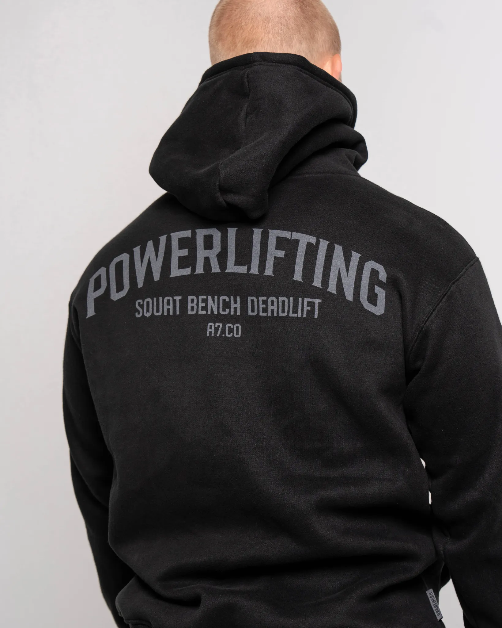 Powerlifting Unisex Non Bar Grip Hoodie - Shadow Stone Black
