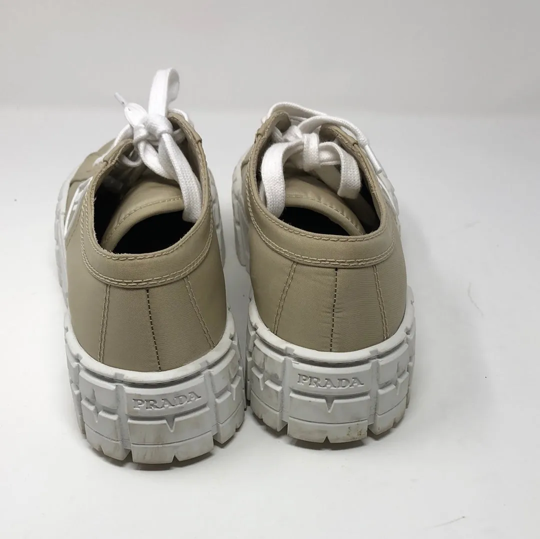 Prada Tan Nylon Platform Sneakers