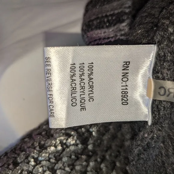 Preloved Lucy Paris Silver Foil Metallic Woven Crop Sweater Sz S
