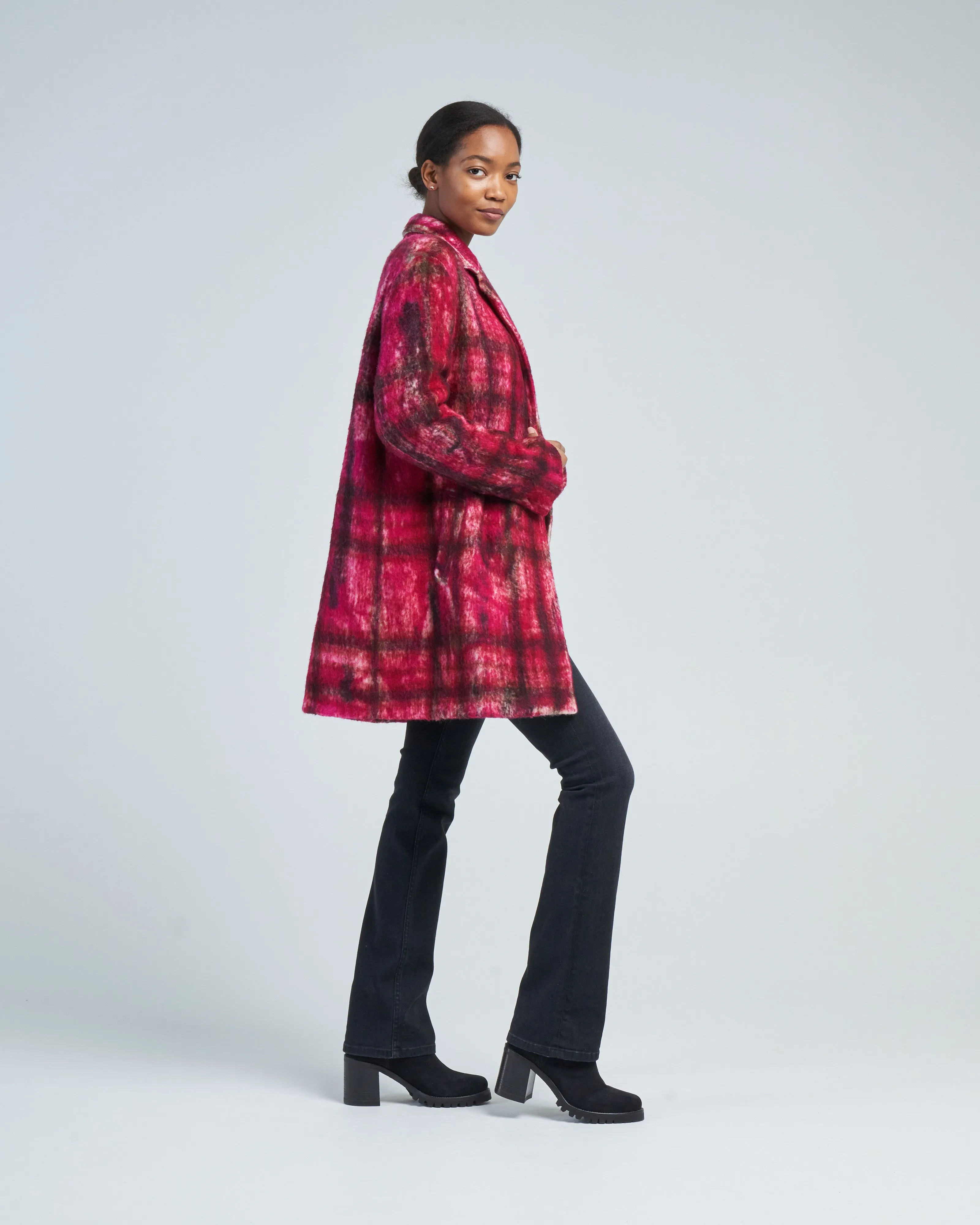 primitive effect tartan short coat
