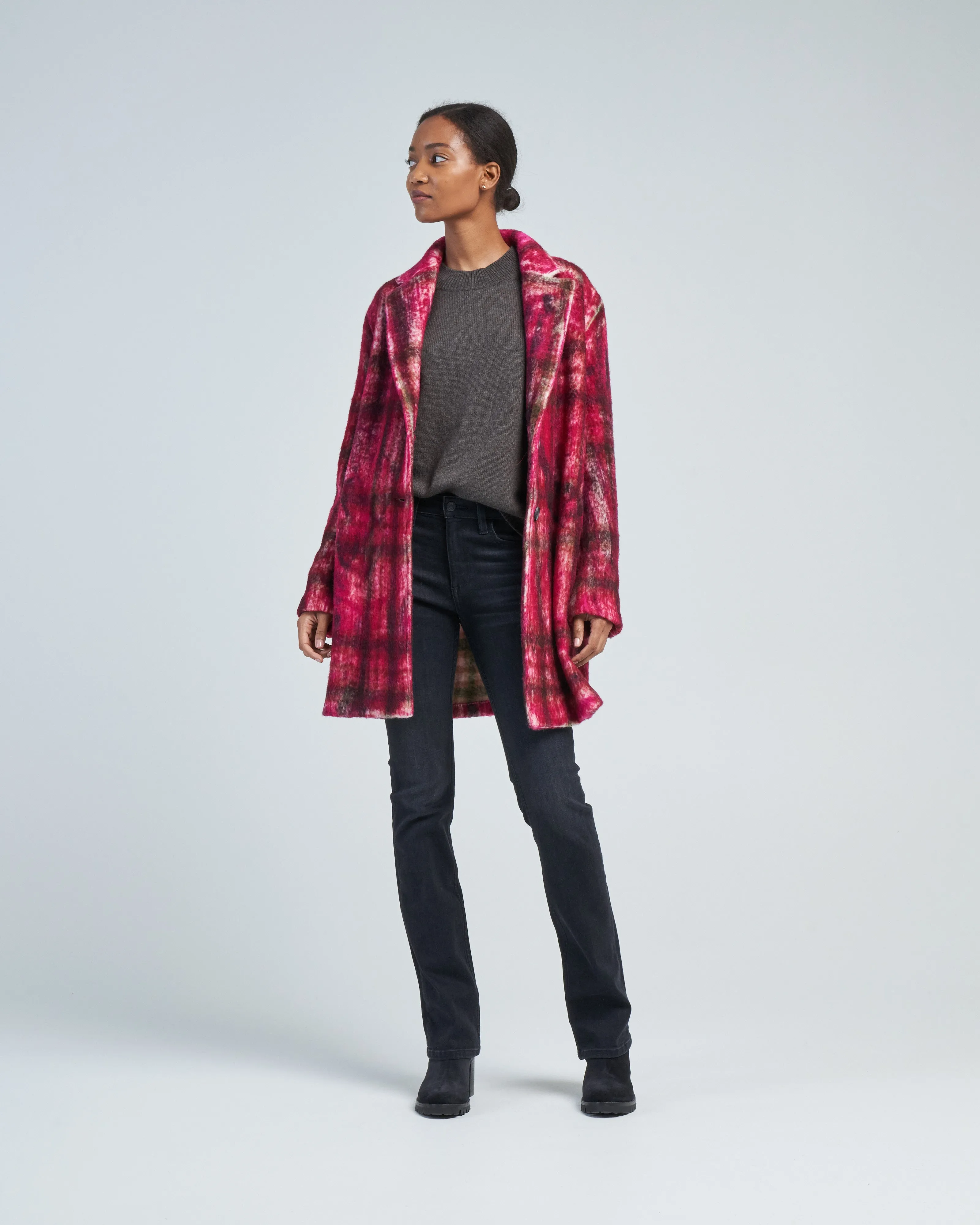 primitive effect tartan short coat