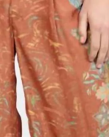 Printed Wide Leg Pant In Brown Multi | Brown Multi