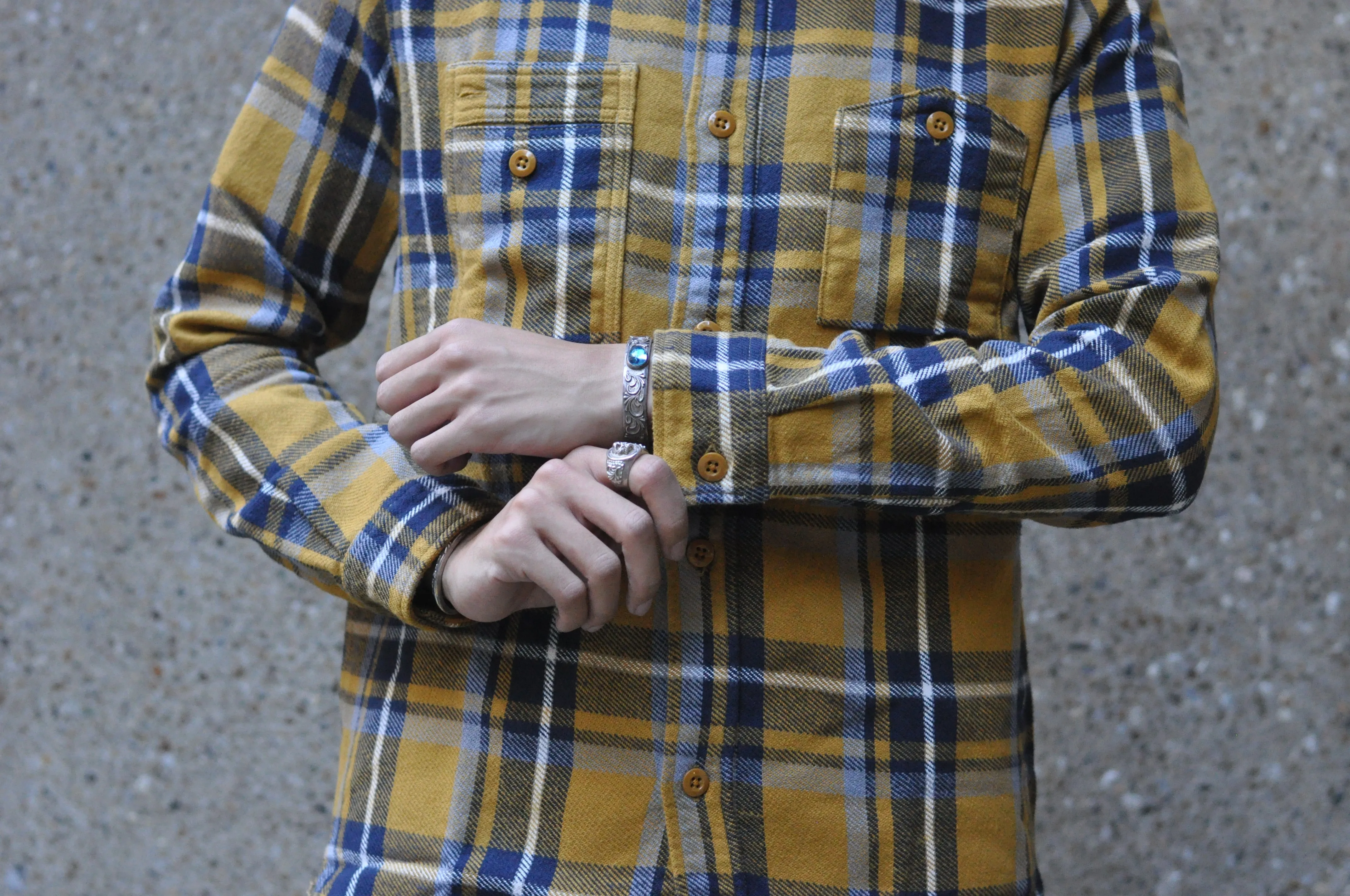 Pure Blue Japan 11oz Raised Flannel Early Workshirt (Camel)