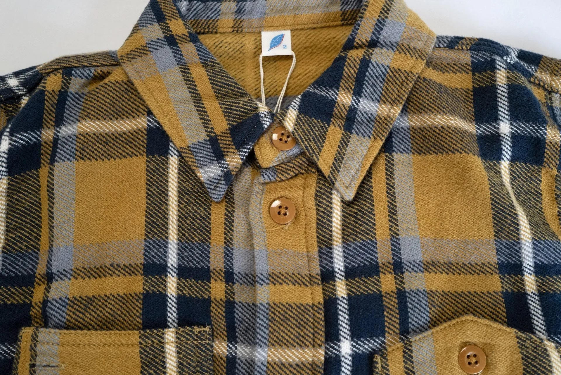 Pure Blue Japan 11oz Raised Flannel Early Workshirt (Camel)