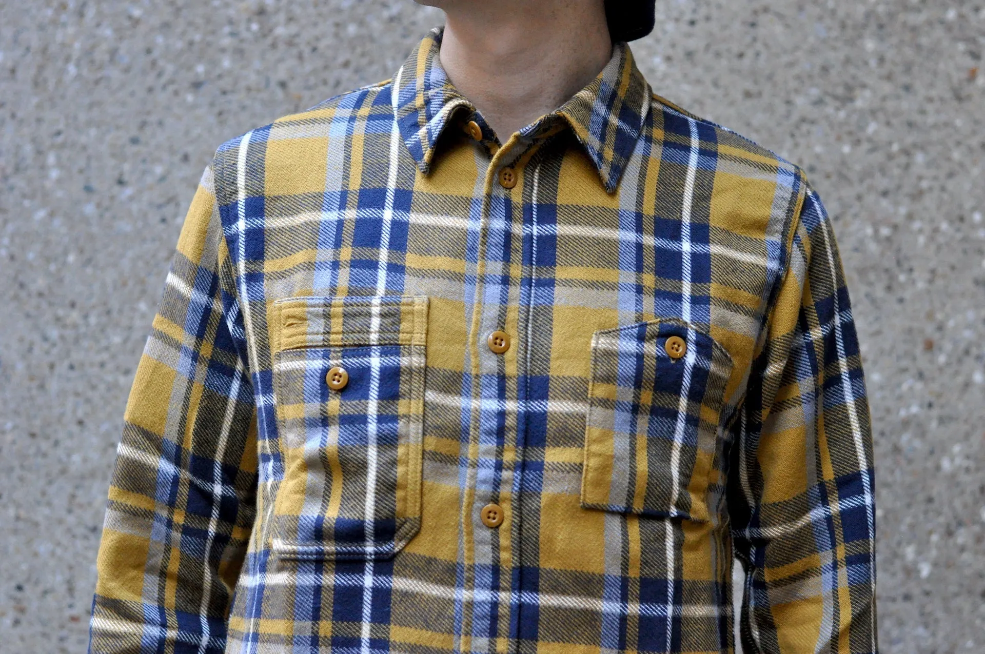 Pure Blue Japan 11oz Raised Flannel Early Workshirt (Camel)