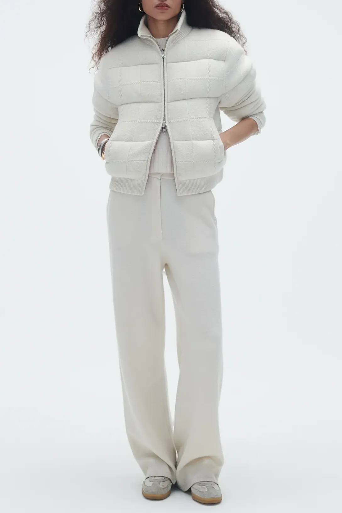 Quilted Puffer Jacket | Cream