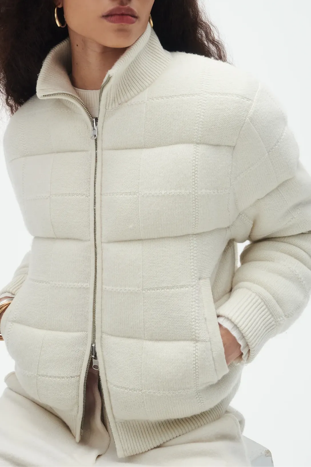 Quilted Puffer Jacket | Cream