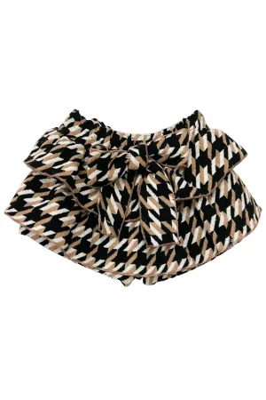"Josephine" Beige & Black Houndstooth Skort