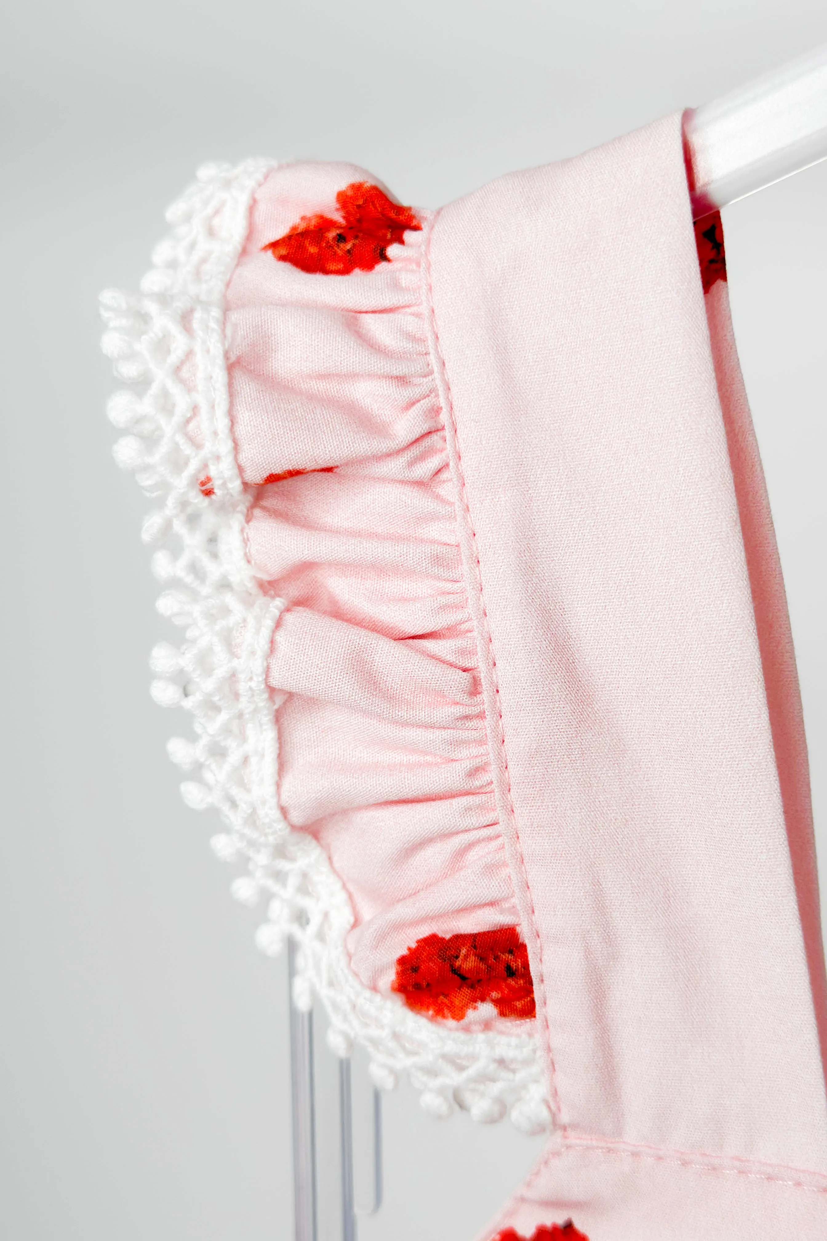 "Melody" Pink Floral Heart Crop Top & Skort