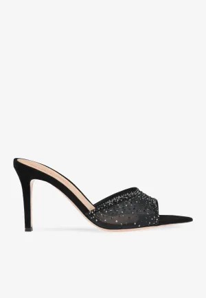 Raina 85 Crystal-Embellished Mules