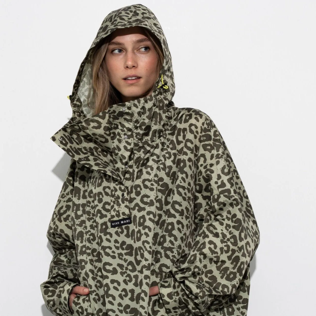 Raincoat leo splashes olive/pale olive