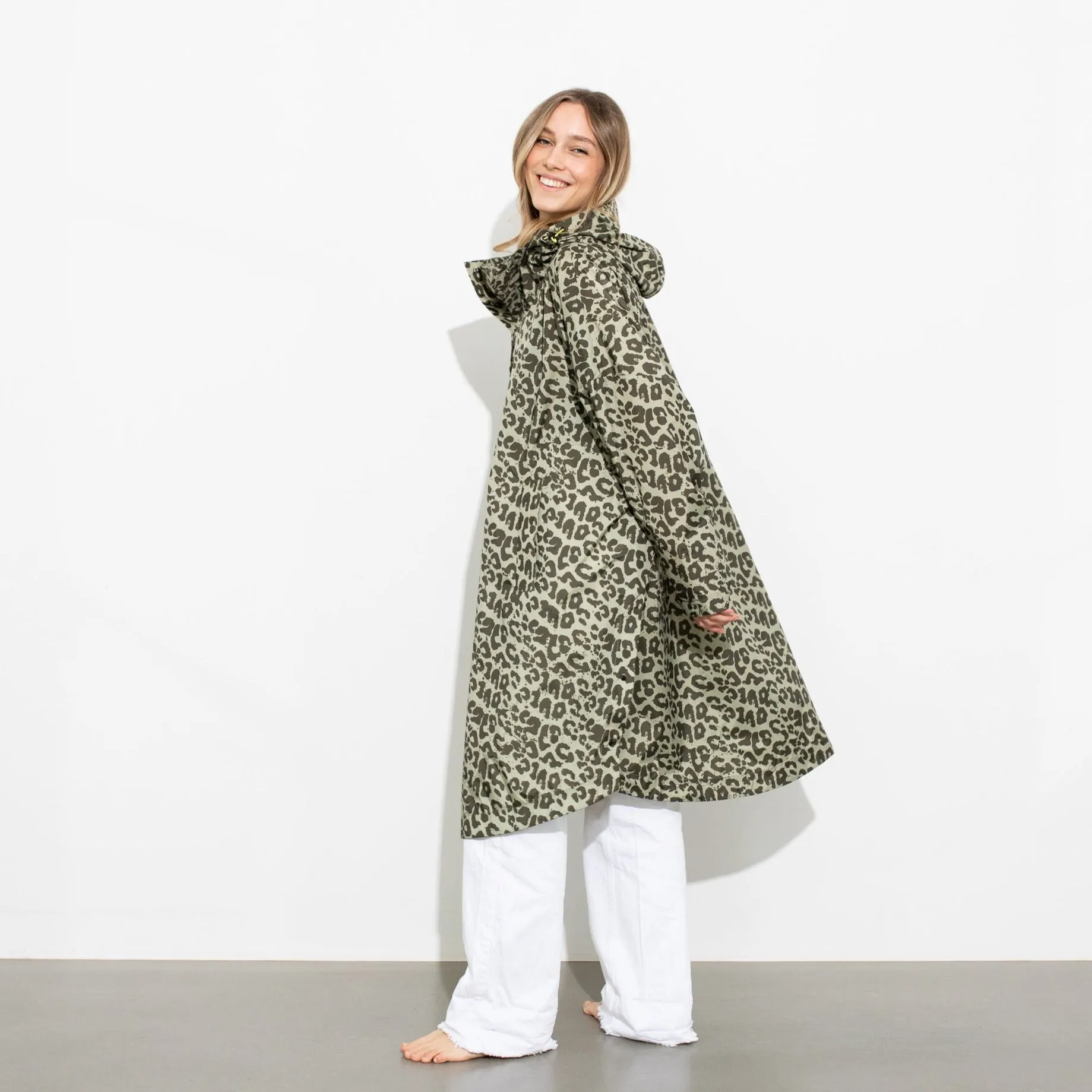 Raincoat leo splashes olive/pale olive