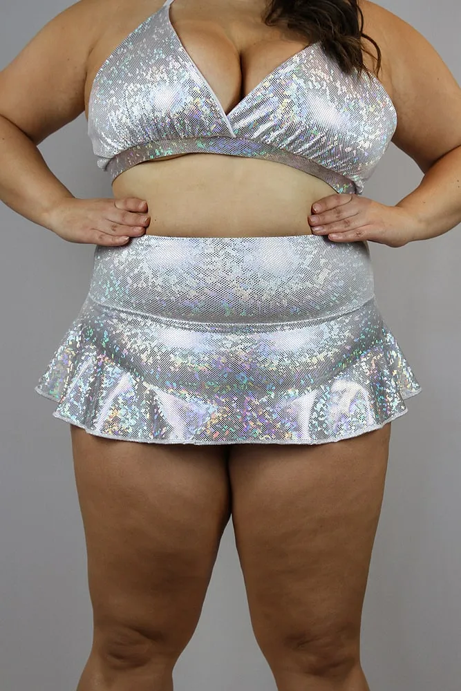 Rarr Mid Waisted Skort - Black Sparkle Plus Size