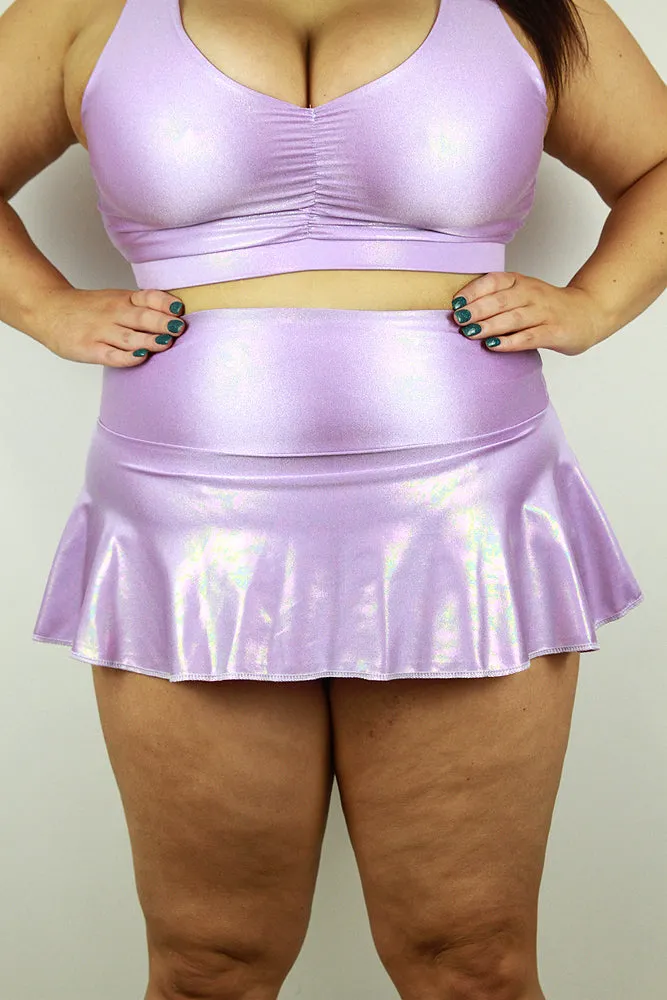 Rarr Mid Waisted Skort - Black Sparkle Plus Size