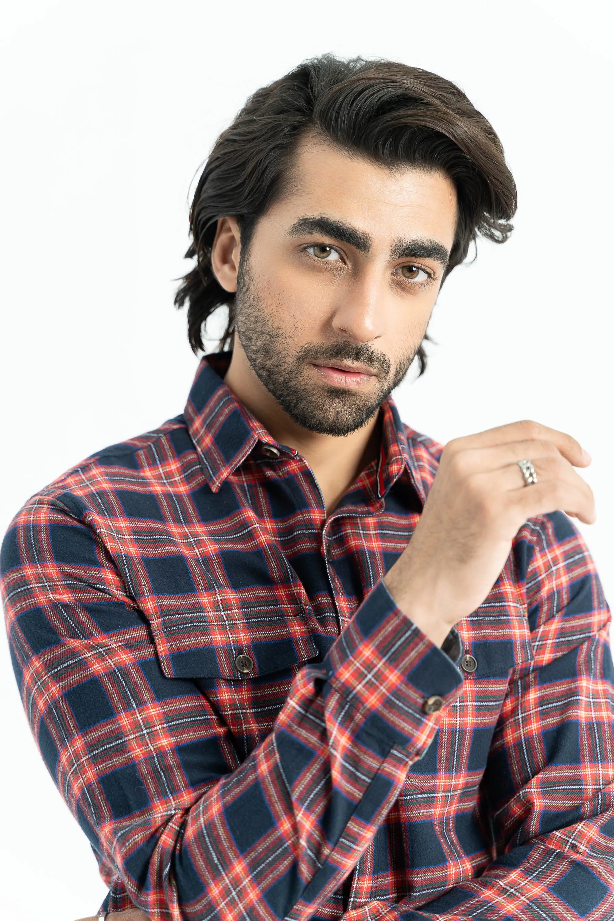 Red Checkered Flannel Casual Shirt