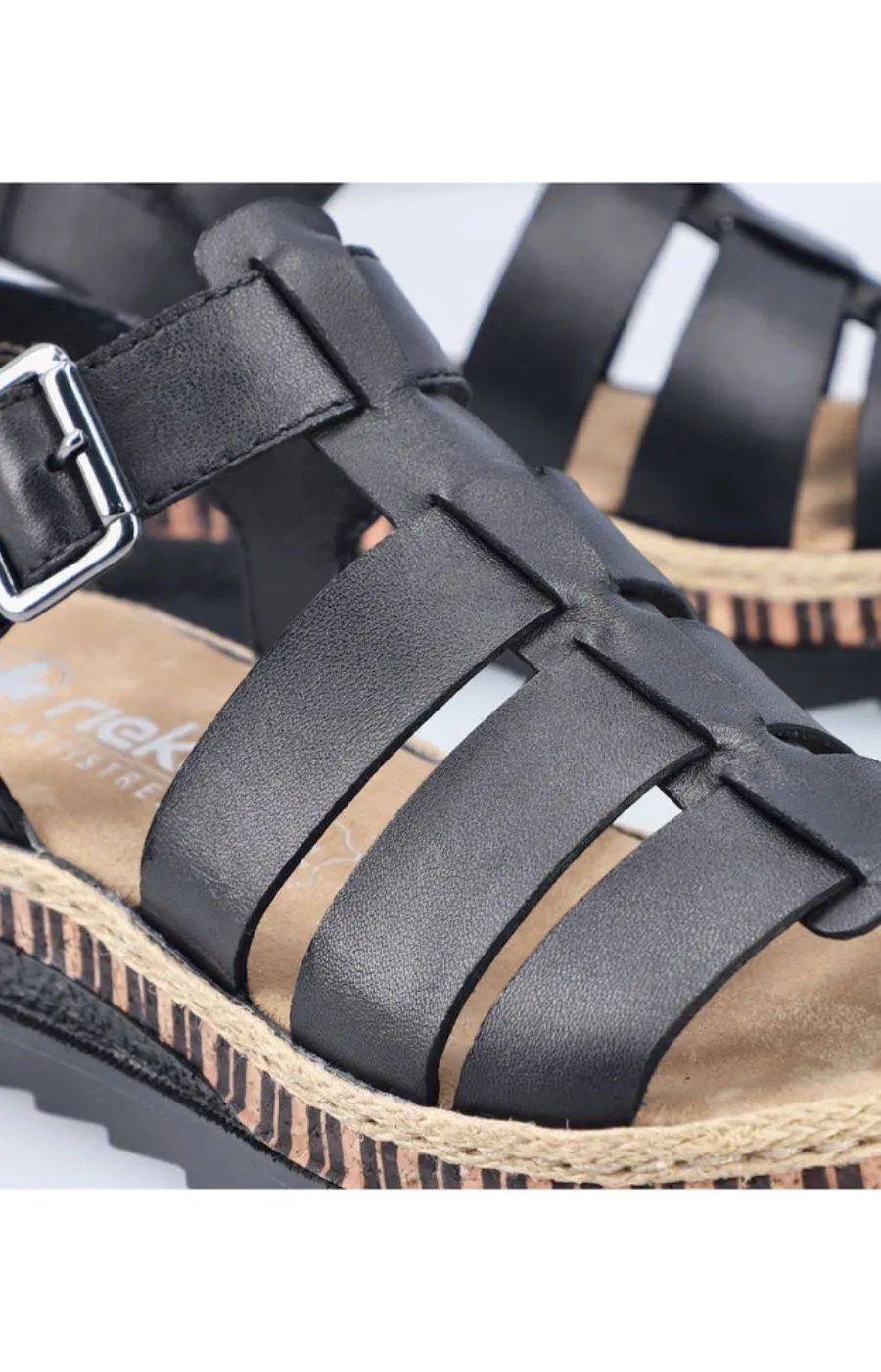 Rieker Black Strap Sandal