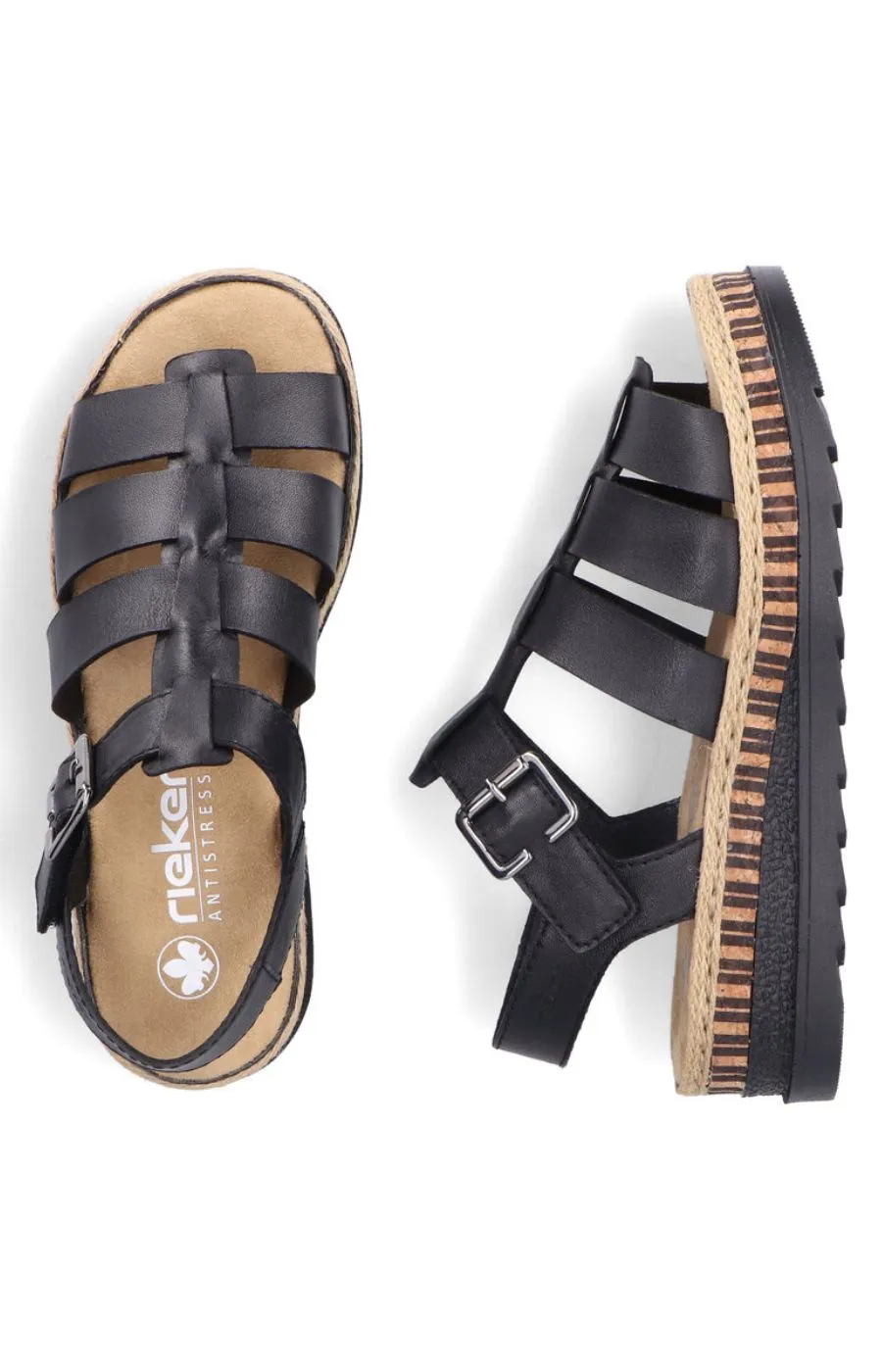 Rieker Black Strap Sandal