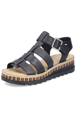 Rieker Black Strap Sandal