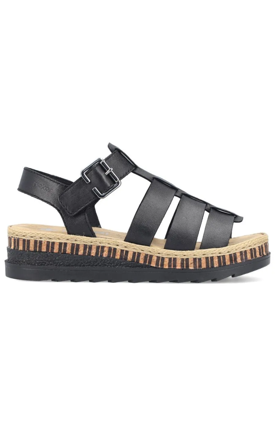 Rieker Black Strap Sandal