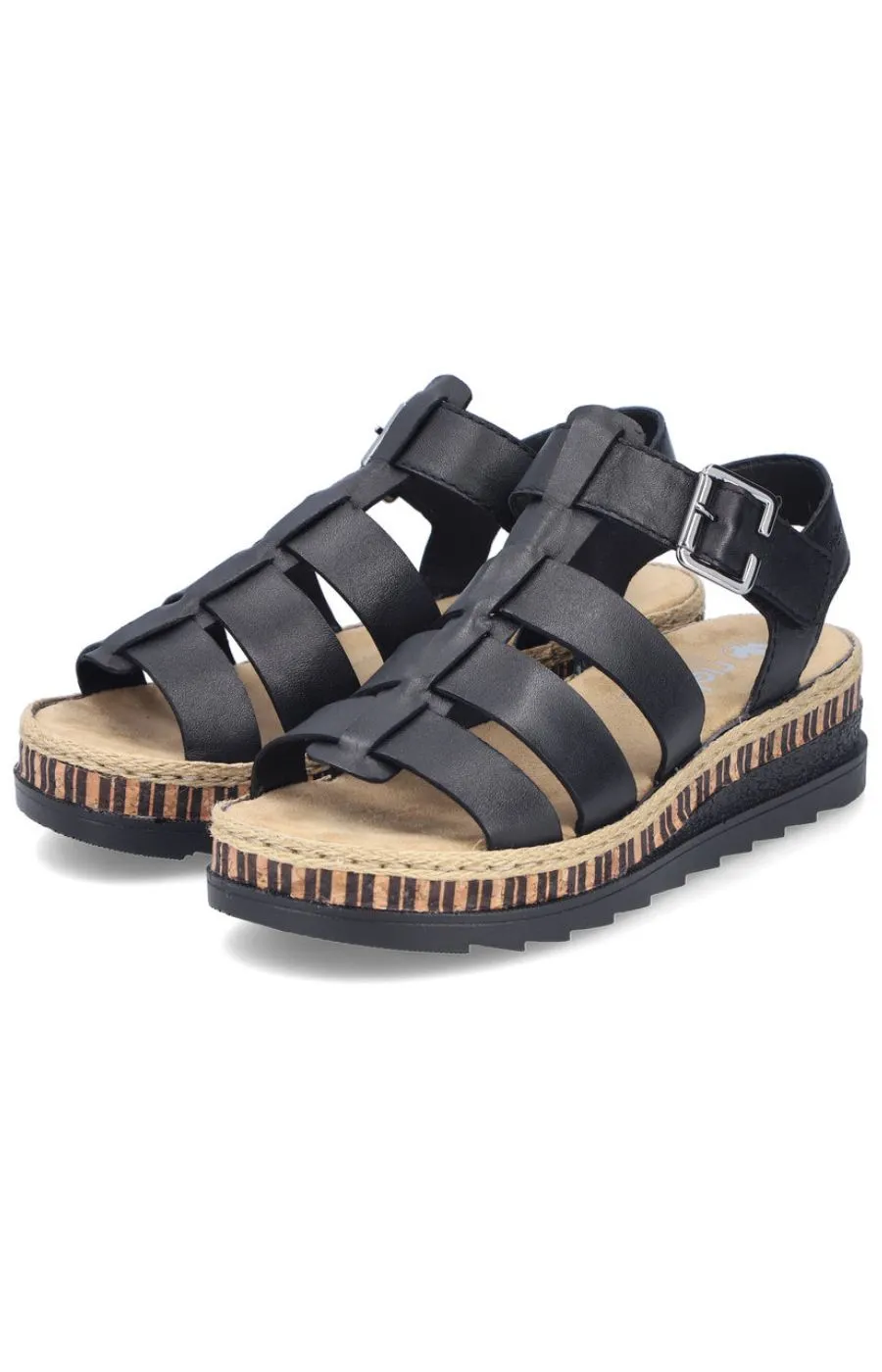 Rieker Black Strap Sandal