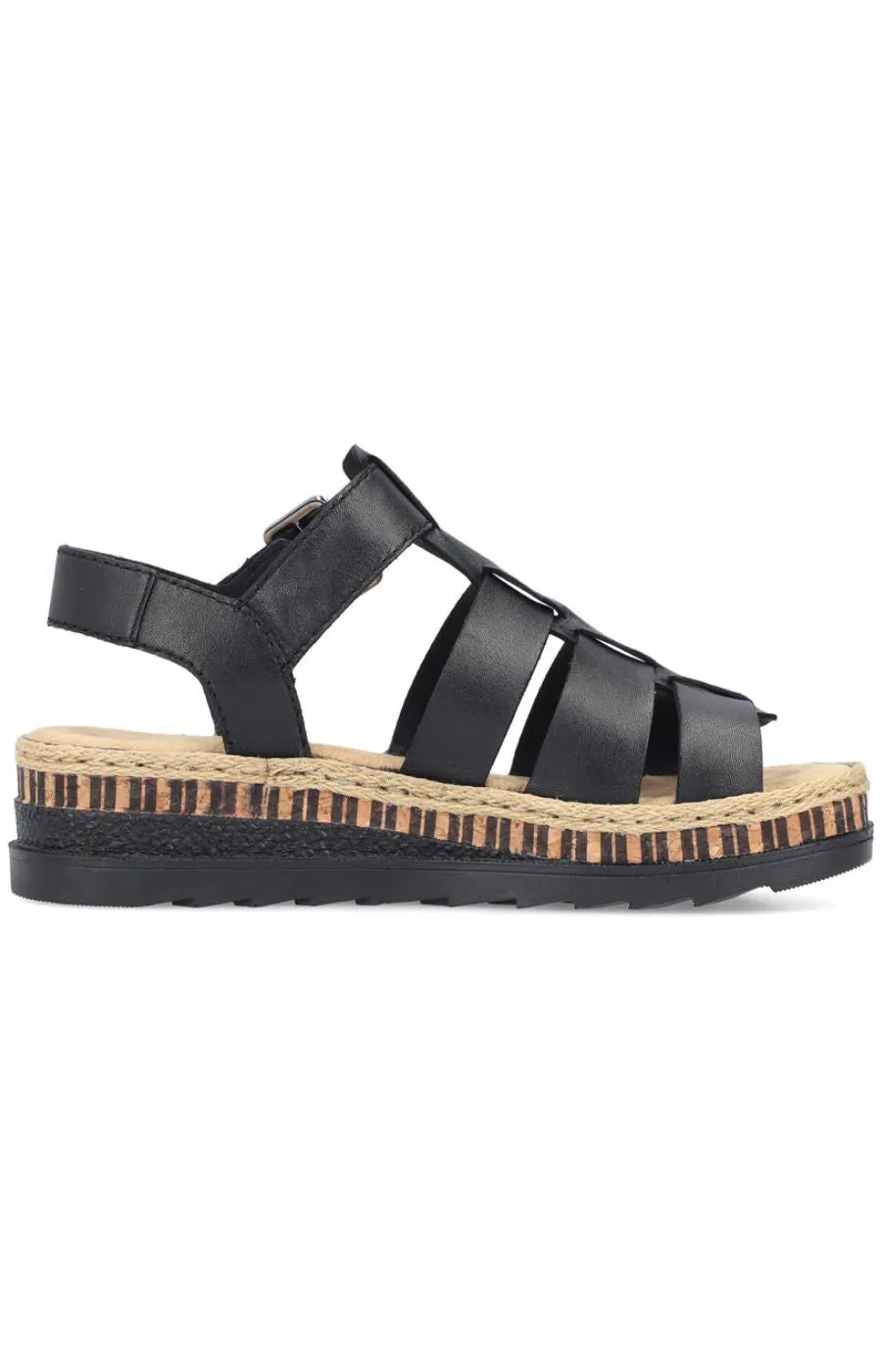 Rieker Black Strap Sandal