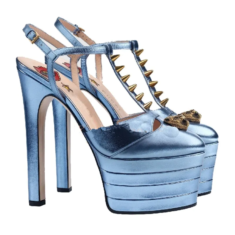 Rivet 16cm Platform High Quality Shoes