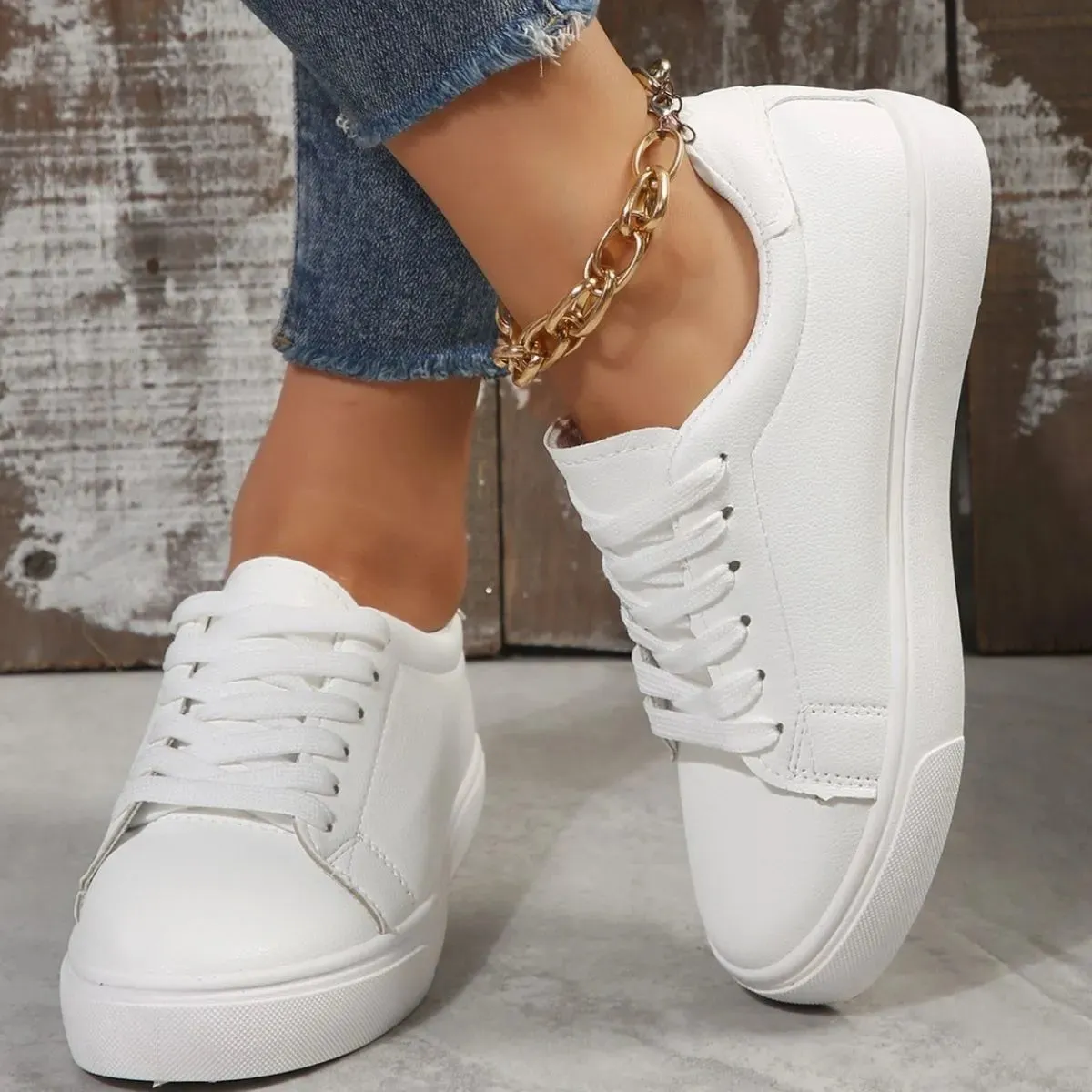 Round Toe Platform Sneakers