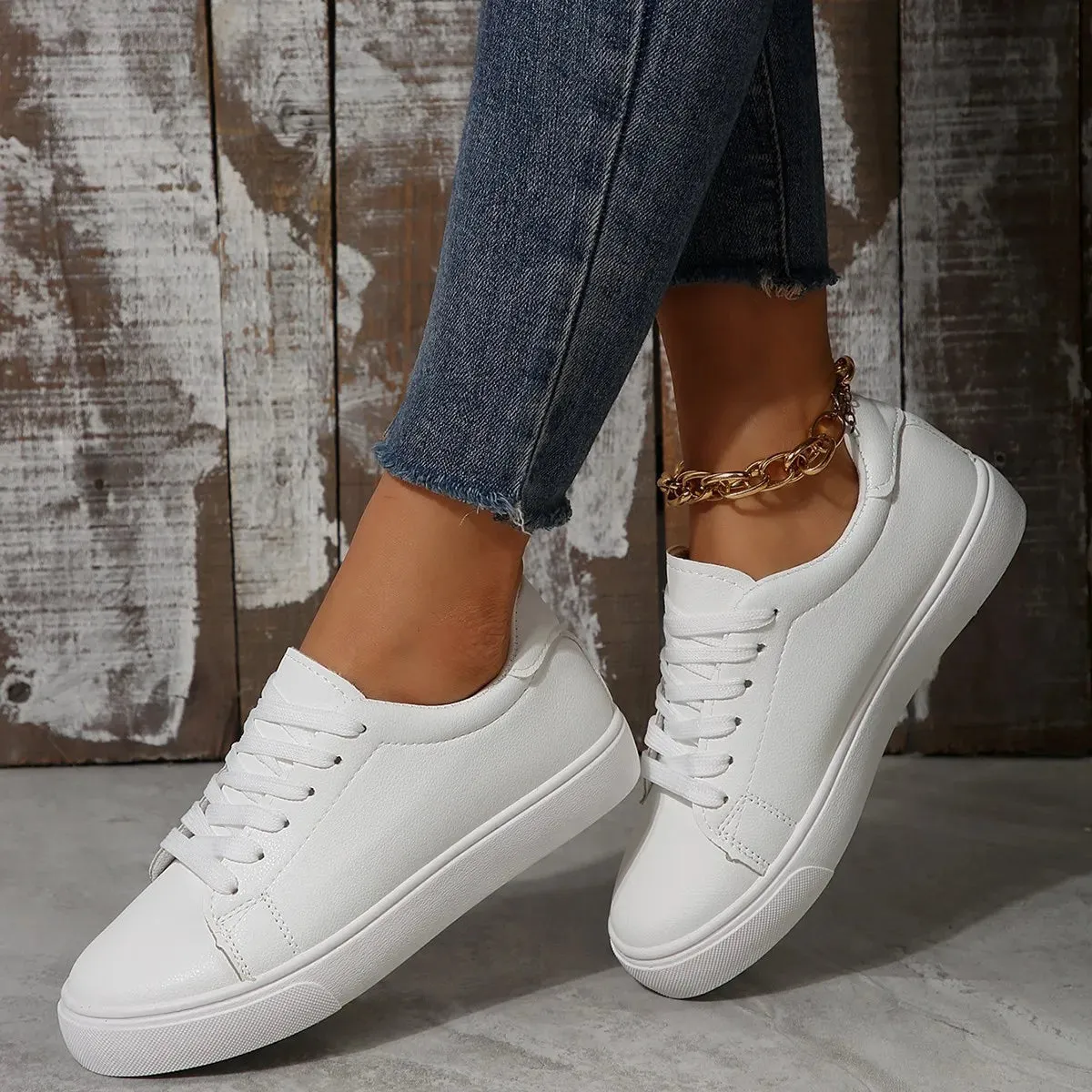 Round Toe Platform Sneakers