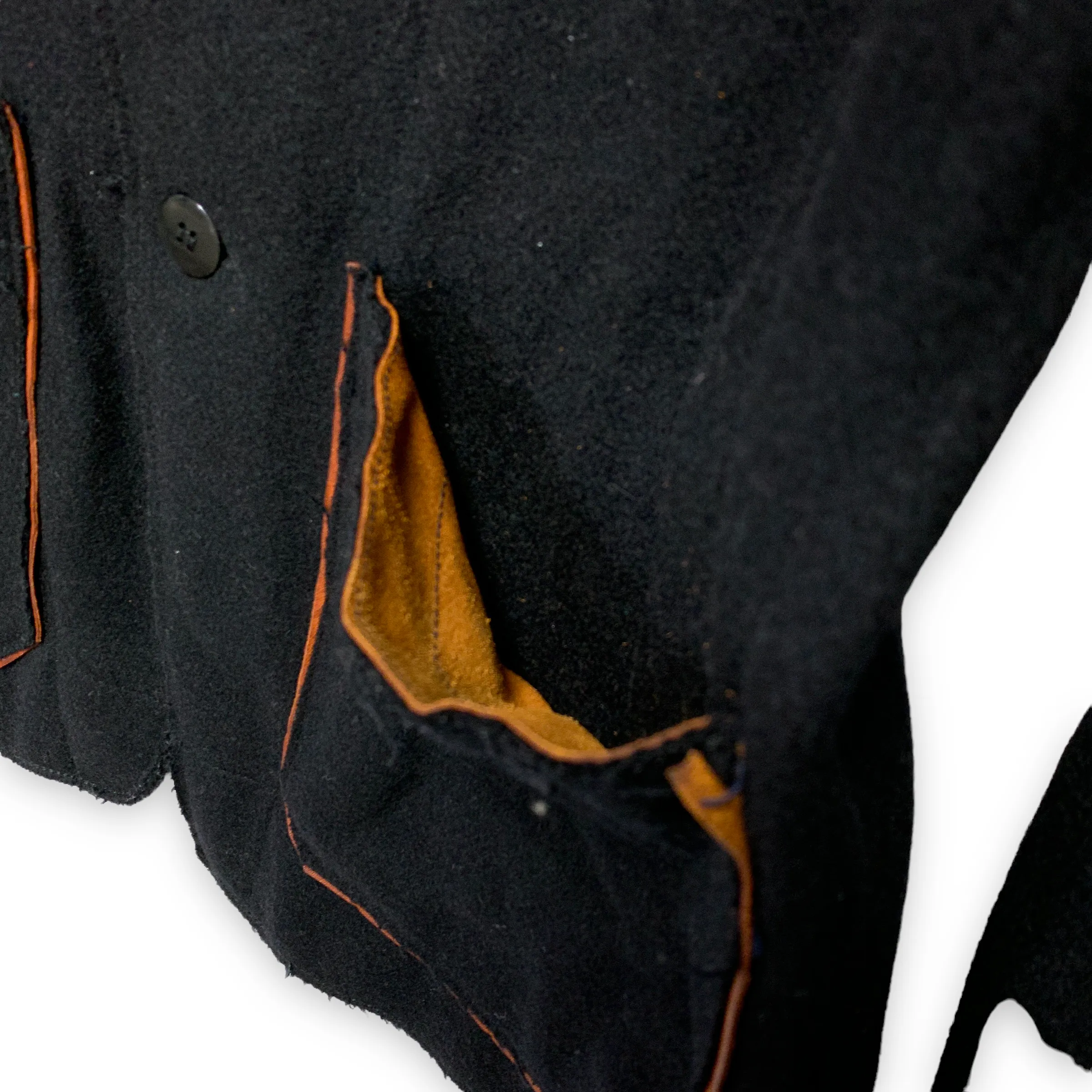 [S] Kapital Wool Kojima Kurashiki Unfinished Edges Leather Pocket Trim Blazer Jacket