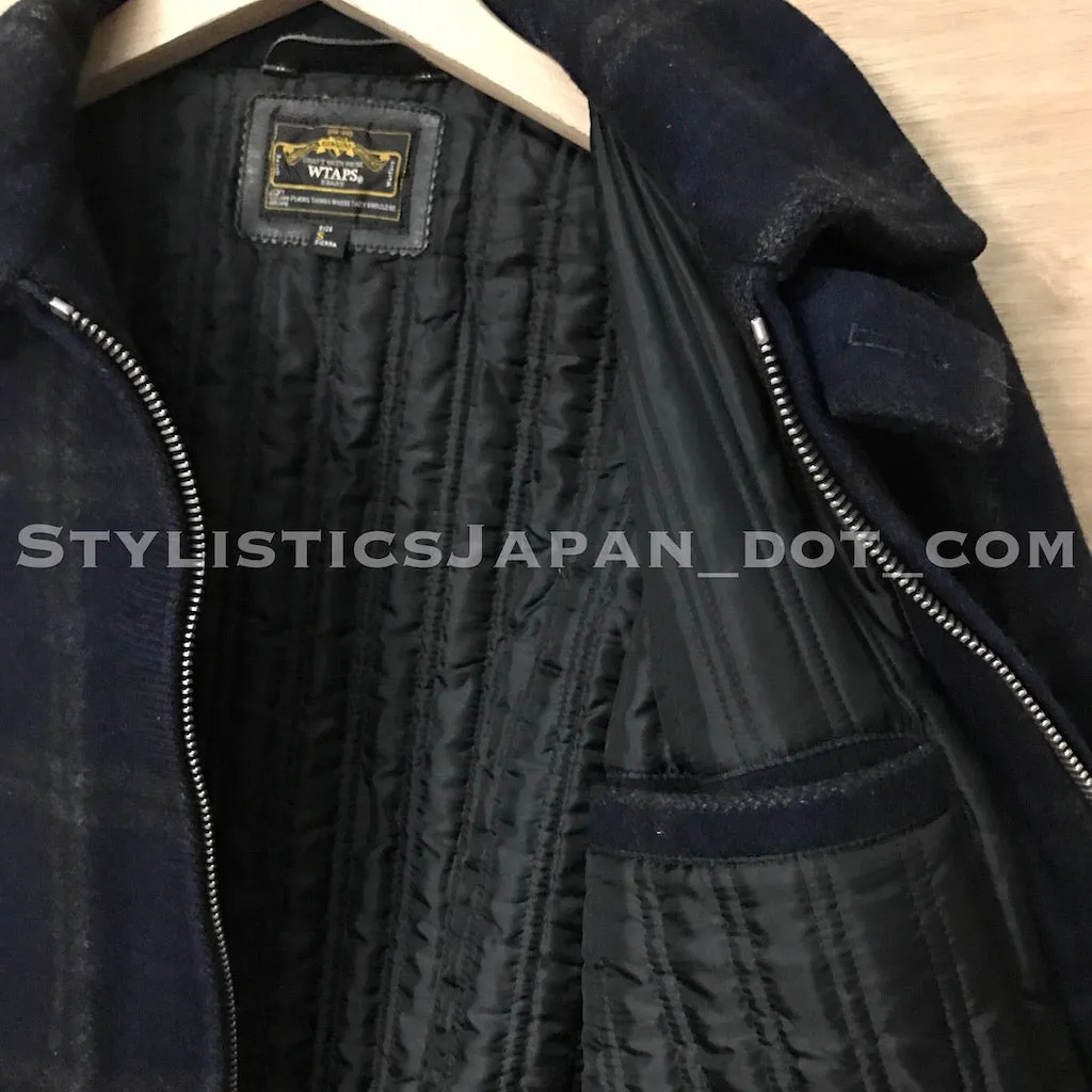 [S] WTaps Melton Wool Grease Jacket Navy