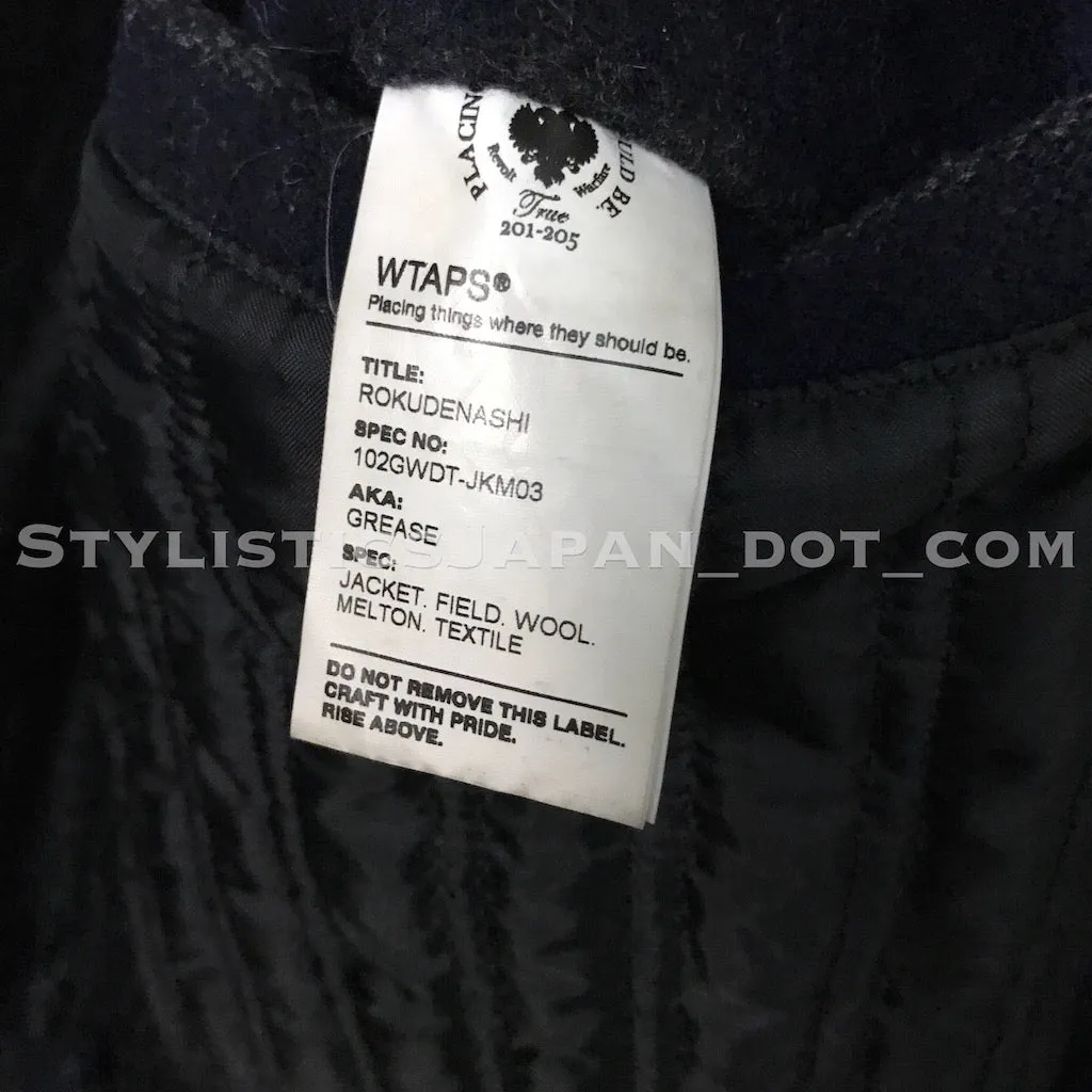 [S] WTaps Melton Wool Grease Jacket Navy
