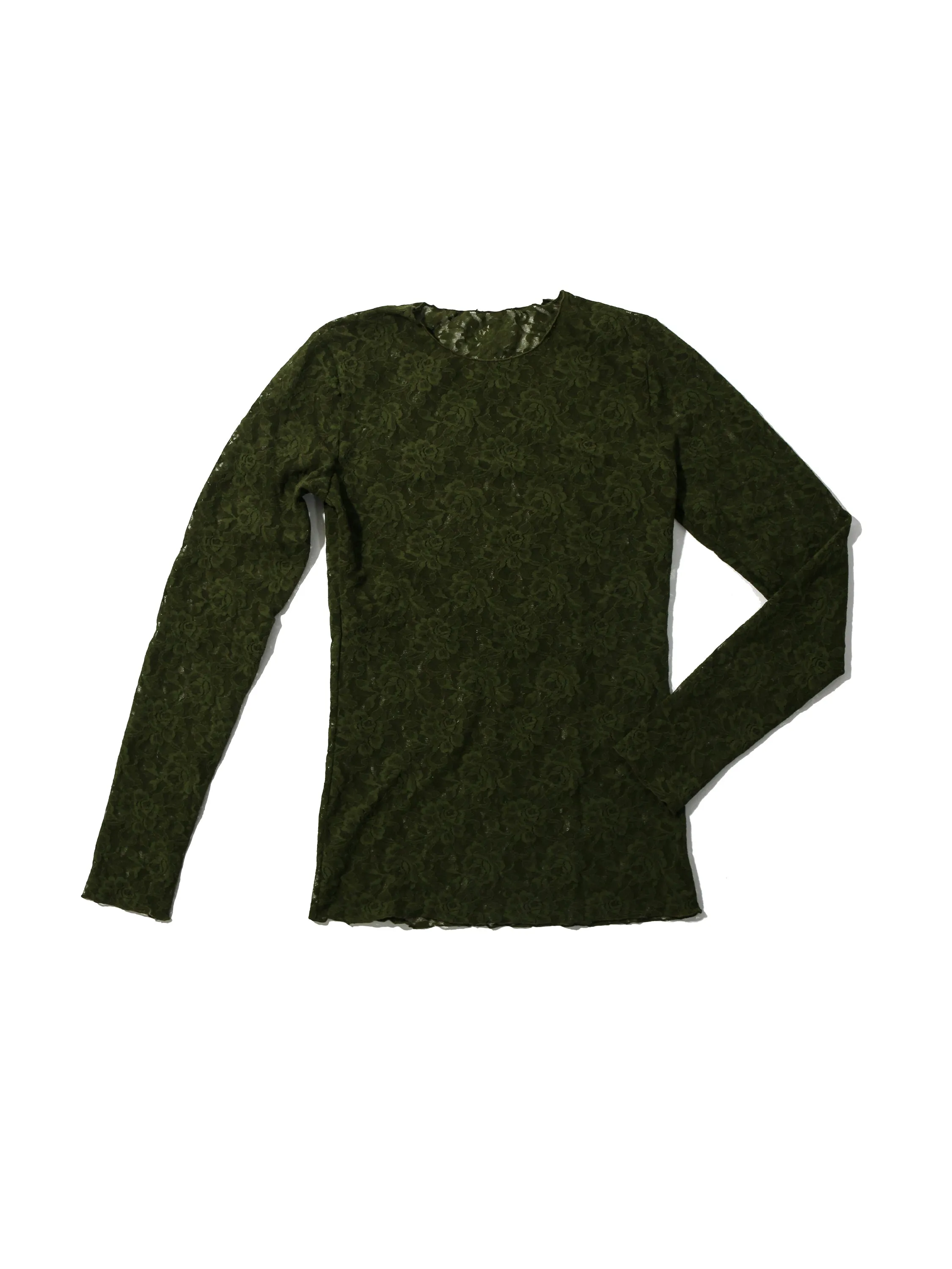 Signature Lace Long Sleeve Top Woodland Green Sale