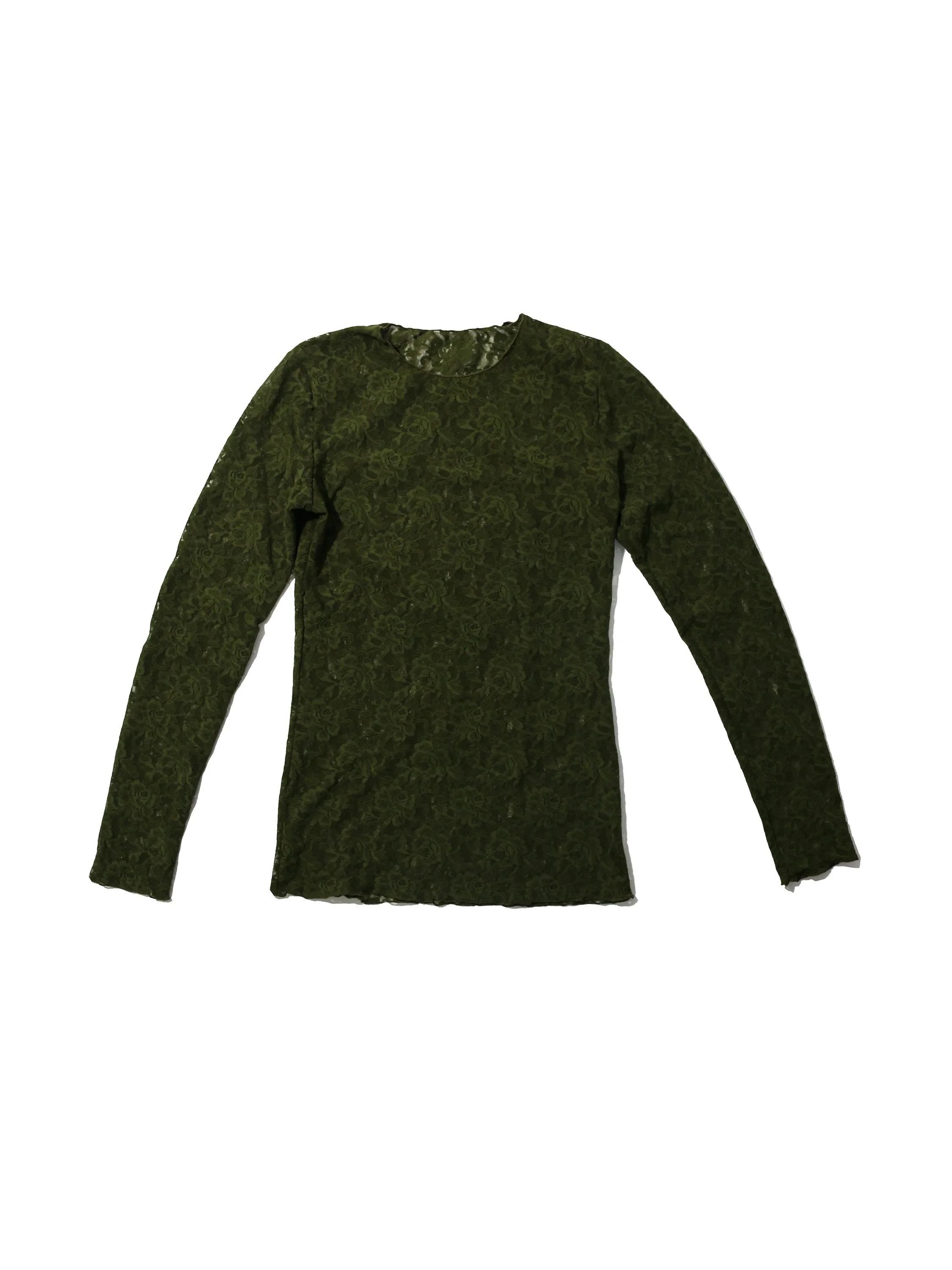 Signature Lace Long Sleeve Top Woodland Green Sale