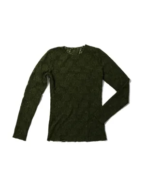 Signature Lace Long Sleeve Top Woodland Green Sale