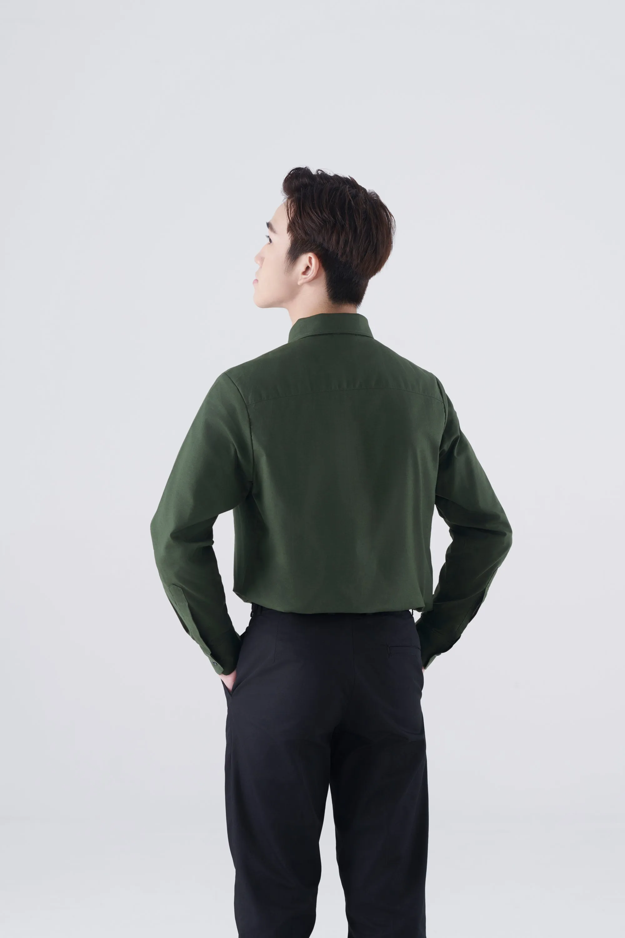 Skyler Olive Green Shirt, Long Sleeve