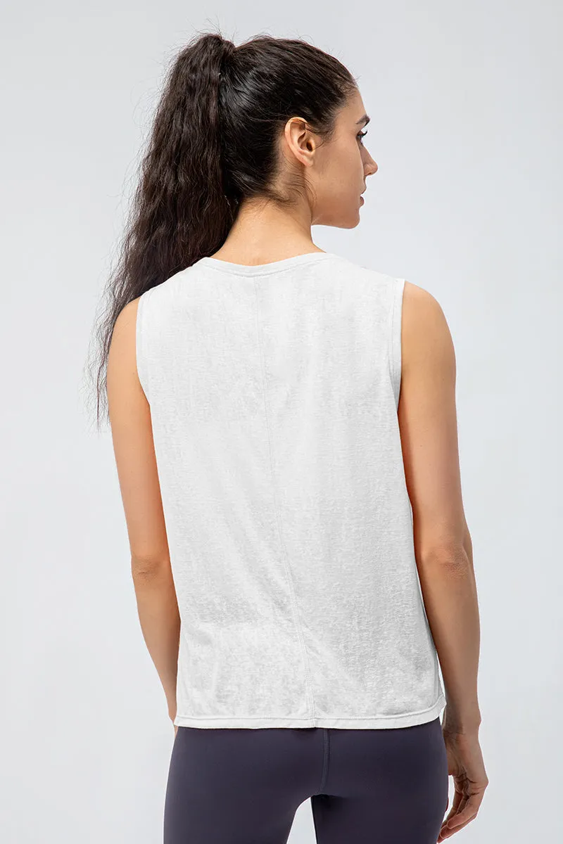 Sleeveless Tank Tops Sheer
