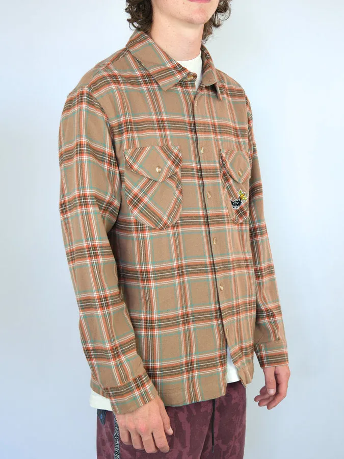 Snack Skateboards - Blackbird - Button Up Flannel Shirt - Large Last